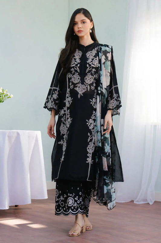 Zara Shahjahan | Coco Lawn 25 | ECLAT-7B XS Black Lawn
