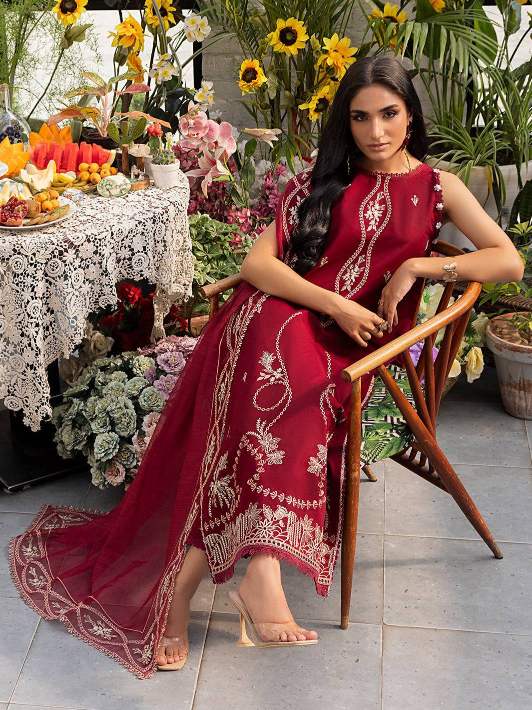 Izel | Meadow Muse Embroidered Lawn 25 | EVARA - Pakistani Designer Dress - by Izel | Type: Ladies Clothes - 100% Original at Saira Sultan