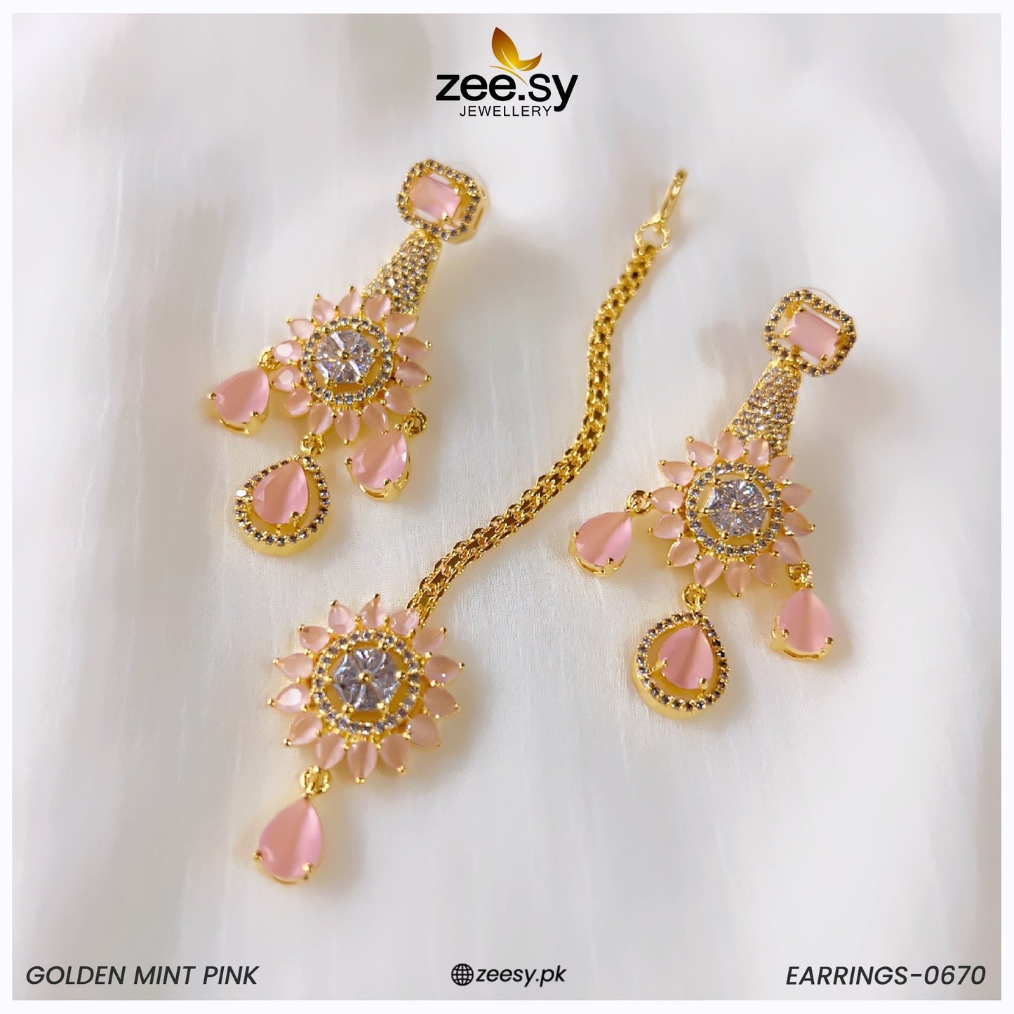 Earrings-0670 Golden Pink