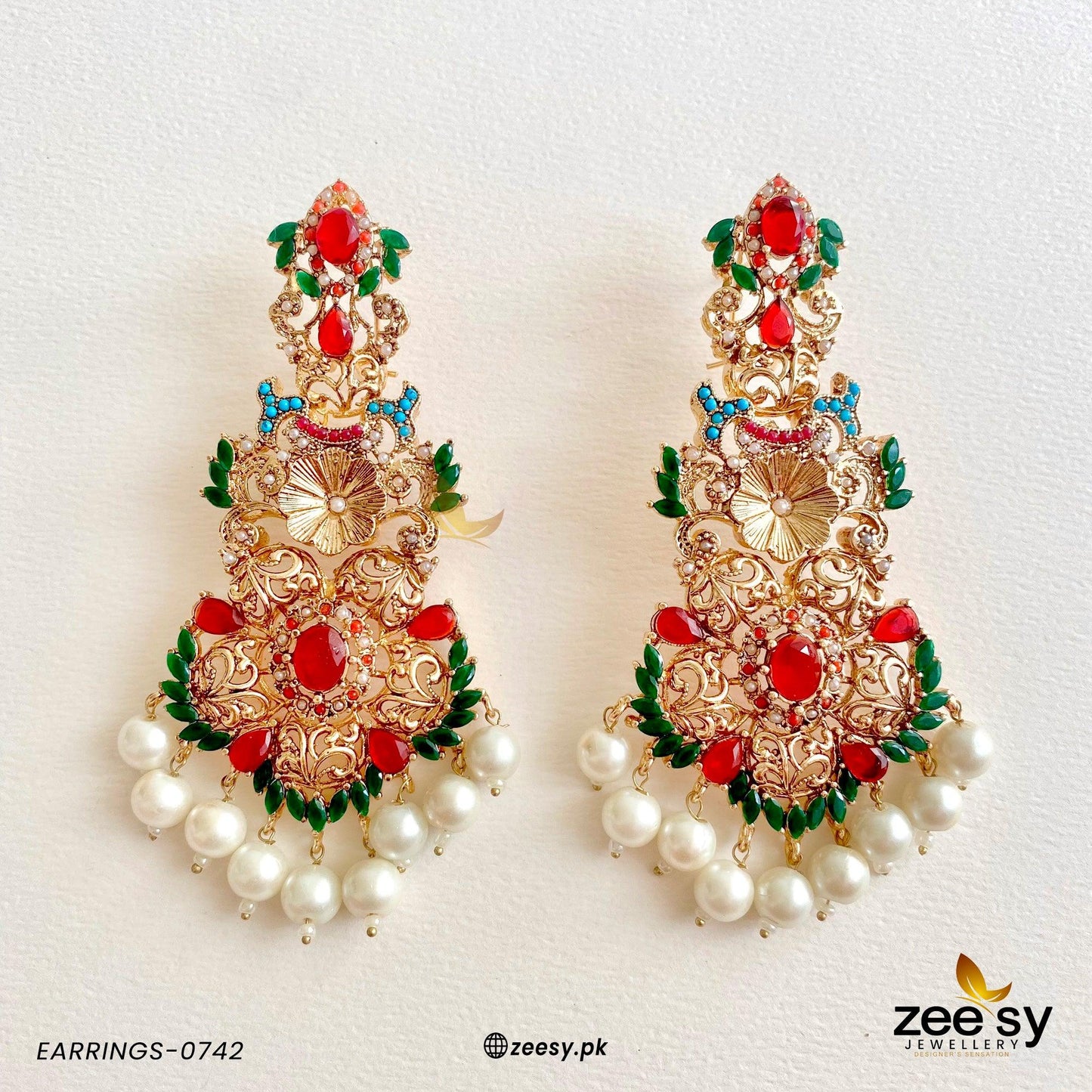 Earrings-0742 Red & Green