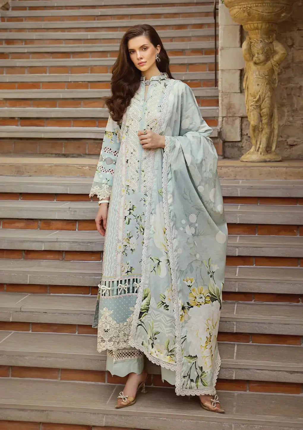 Elaf Premium | Print Chikankari 24 | ECT-05A WATERLILLY - Pakistani Designer Dress - by Elaf Premium | Type: Luxury - 100% Original at Saira Sultan