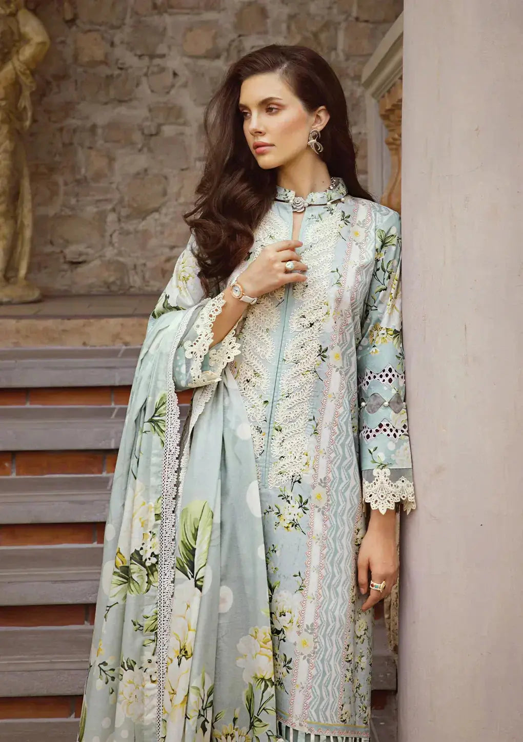 Elaf Premium | Print Chikankari 24 | ECT-05A WATERLILLY - Pakistani Designer Dress - by Elaf Premium | Type: Luxury - 100% Original at Saira Sultan