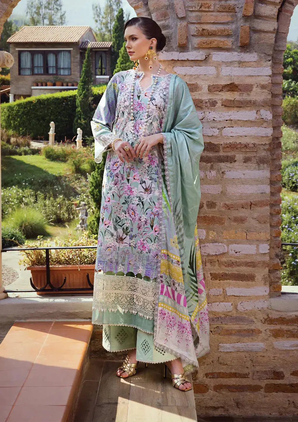 Elaf Premium | Print Chikankari 24 | ECT-03B OAK MIST - Pakistani Designer Dress - by Elaf Premium | Type: Luxury - 100% Original at Saira Sultan