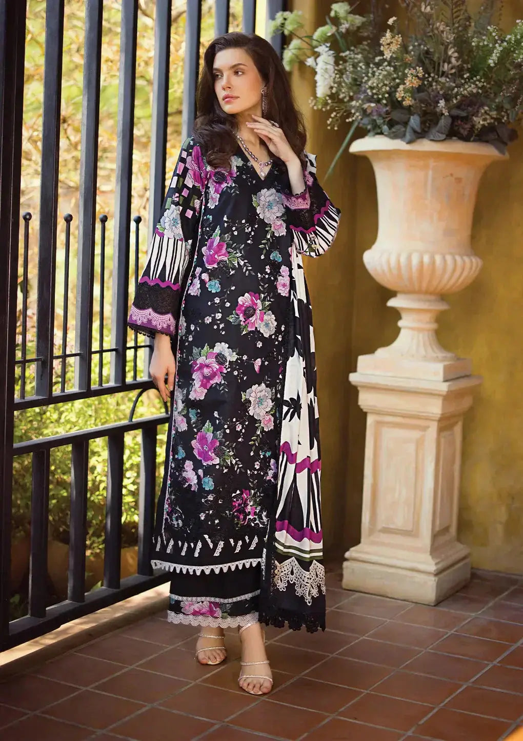 Elaf Premium | Print Chikankari 24 | ECT-02B DARIEN - Pakistani Designer Dress - by Elaf Premium | Type: Luxury - 100% Original at Saira Sultan