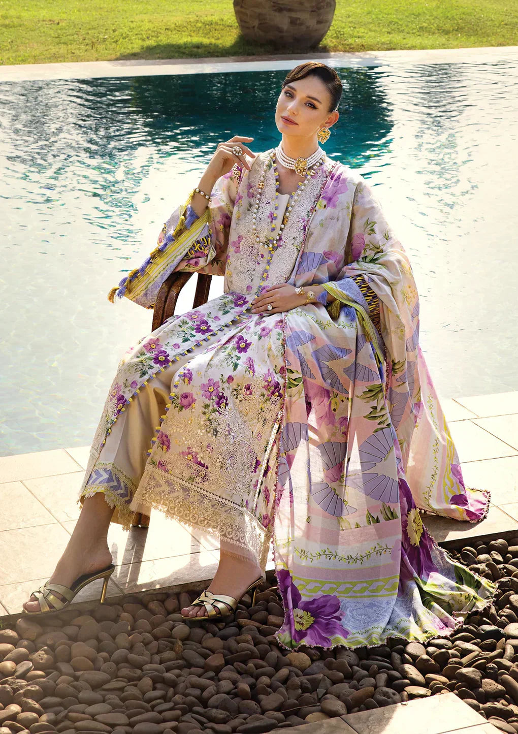 Elaf Premium | Print Chikankari 24 | ECT-06A RIVERDALE - Pakistani Designer Dress - by Elaf Premium | Type: Luxury - 100% Original at Saira Sultan