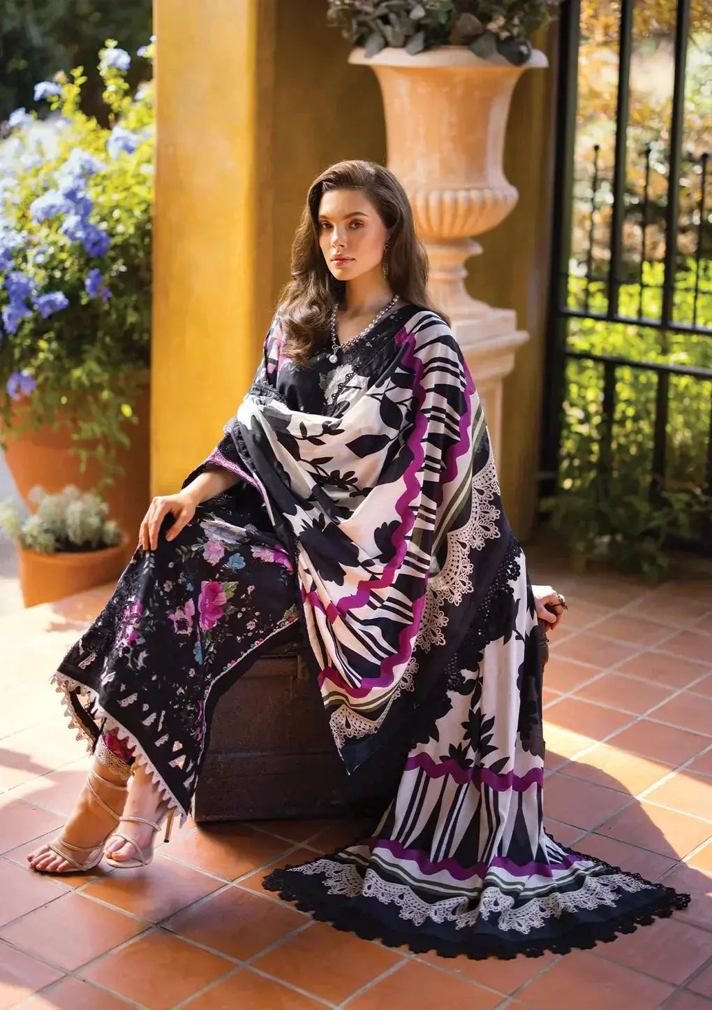 Elaf Premium | Print Chikankari 24 | ECT-02B DARIEN - Pakistani Designer Dress - by Elaf Premium | Type: Luxury - 100% Original at Saira Sultan