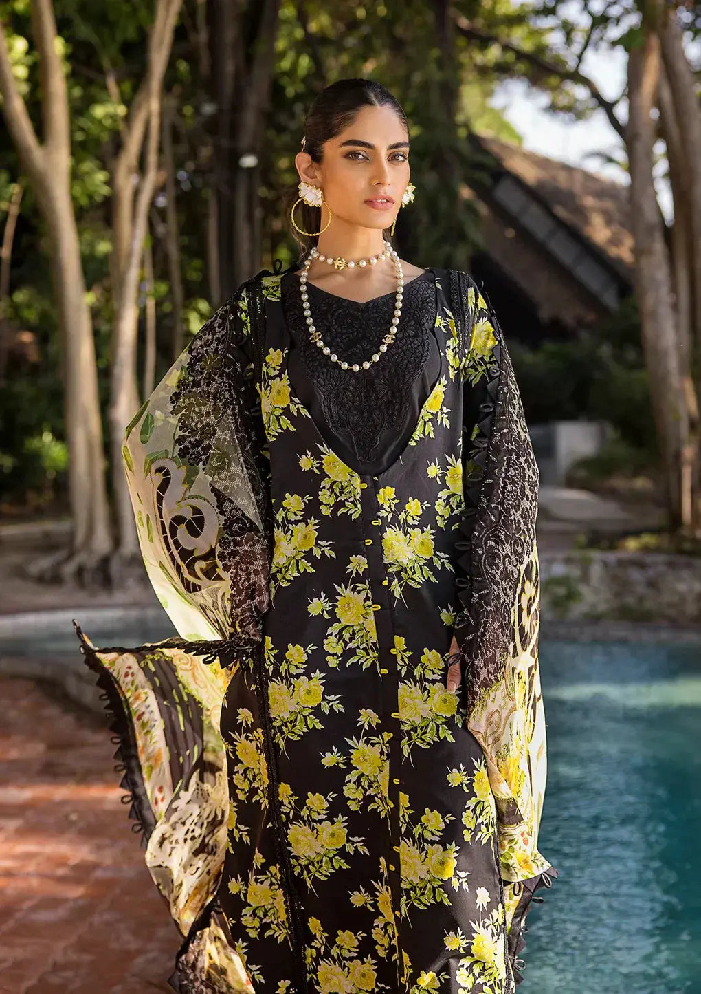 Elaf Premium | Signature Embroidered Lawn 24 | ESL-06A ECLIPSED DREAM - Pakistani Designer Dress - by Elaf Premium | Type: Luxury - 100% Original at Saira Sultan