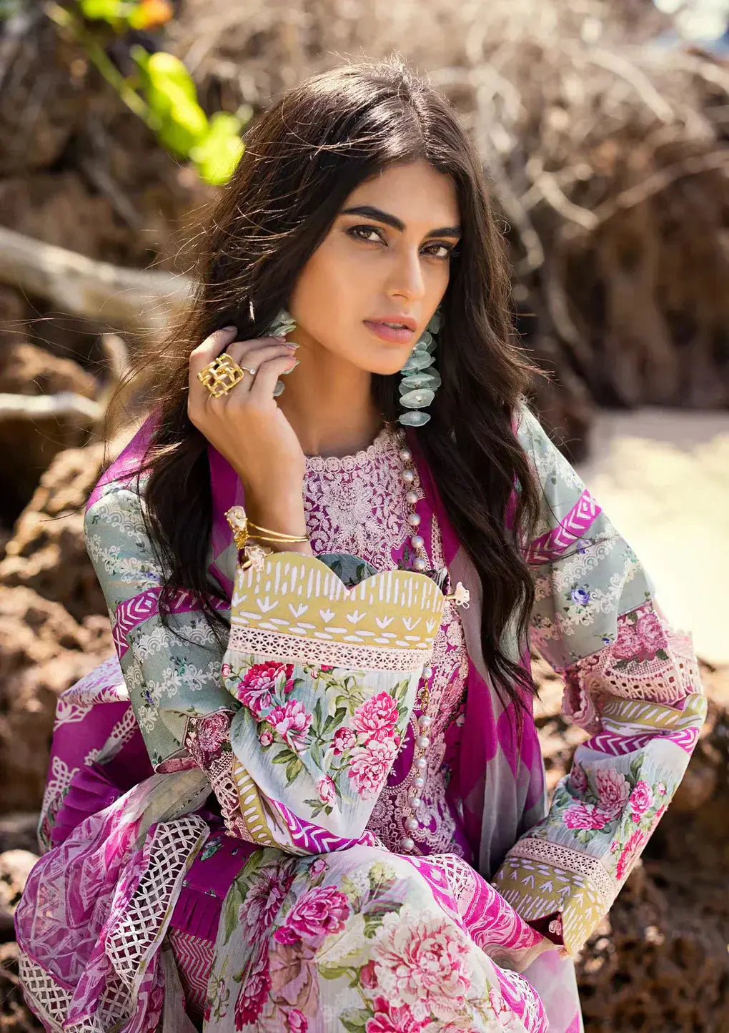 Elaf Premium | Signature Embroidered Lawn 24 | ESL-04B ENCHANTMENT - Pakistani Designer Dress - by Elaf Premium | Type: Luxury - 100% Original at Saira Sultan