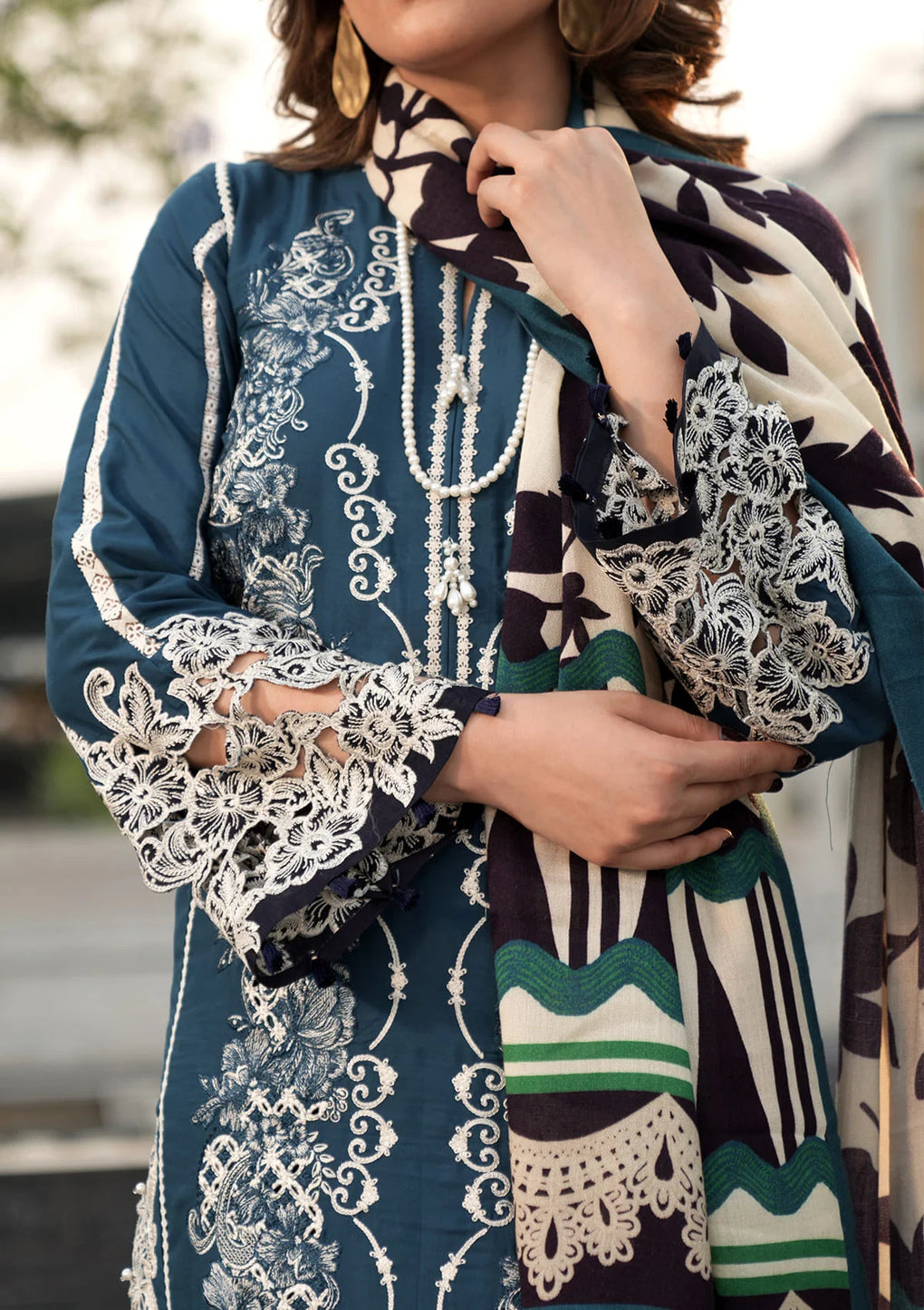 Elaf Premium | Winter Pashmina Shawl Collection | EPW-1B Heartfelt Whisper - Pakistani Designer Dress - by Elaf Premium | Type: Ladies Clothes - 100% Original at Saira Sultan