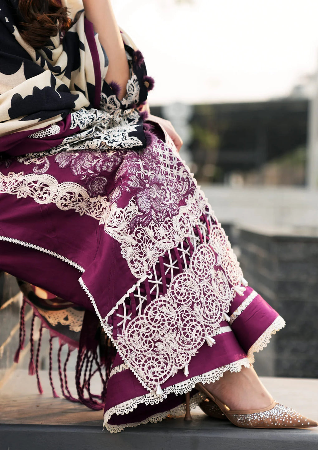 Elaf Premium | Winter Pashmina Shawl Collection | EPW-1A Infinite Love - Pakistani Designer Dress - by Elaf Premium | Type: Ladies Clothes - 100% Original at Saira Sultan