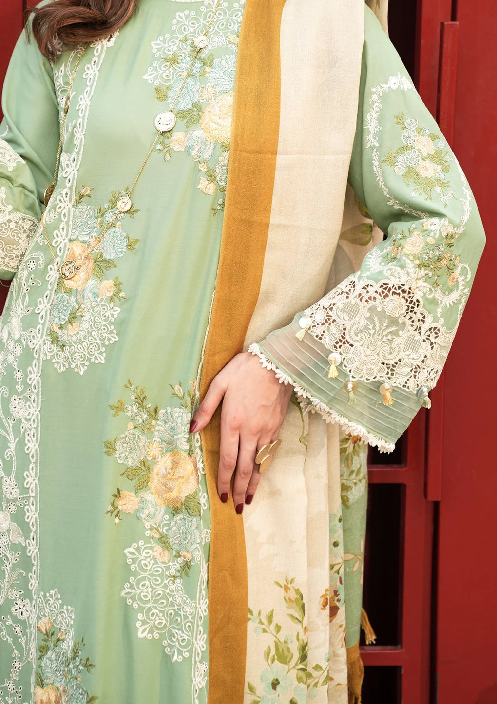 Elaf Premium | Winter Pashmina Shawl Collection | EPW-4B Whispers of Joy - Pakistani Designer Dress - by Elaf Premium | Type: Ladies Clothes - 100% Original at Saira Sultan