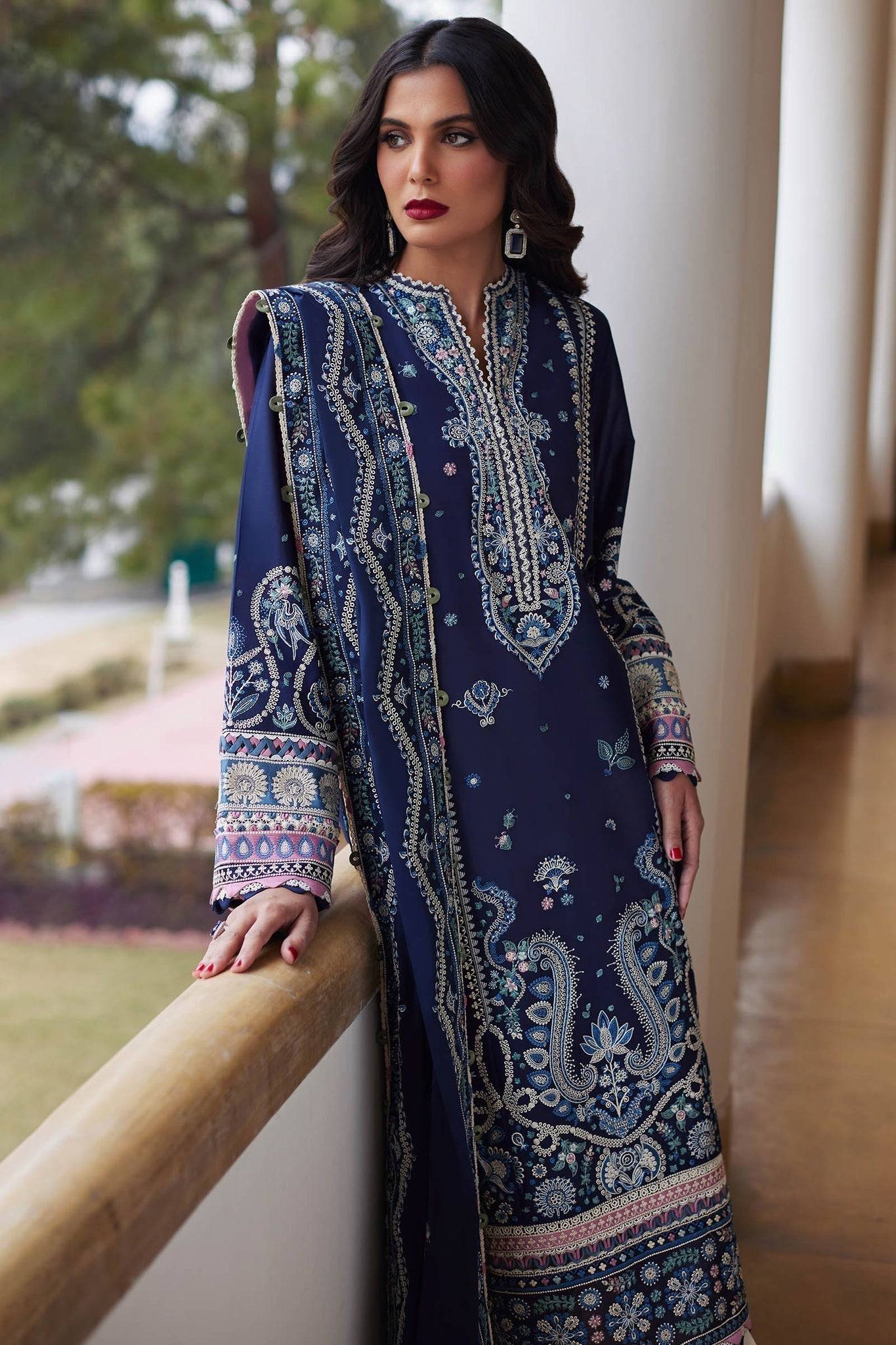 Elan | Lawn24 | MAHROSH (EL24-04 B) - Pakistani Designer Dress - by Elan | Type: Luxury - 100% Original at Saira Sultan