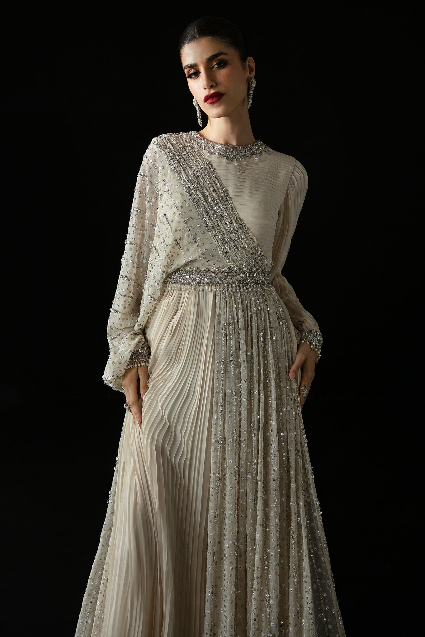 Elan | Pret Crepusule | CRISTAL DE LUNE (EP-21304) M Ivory Pure Chiffon