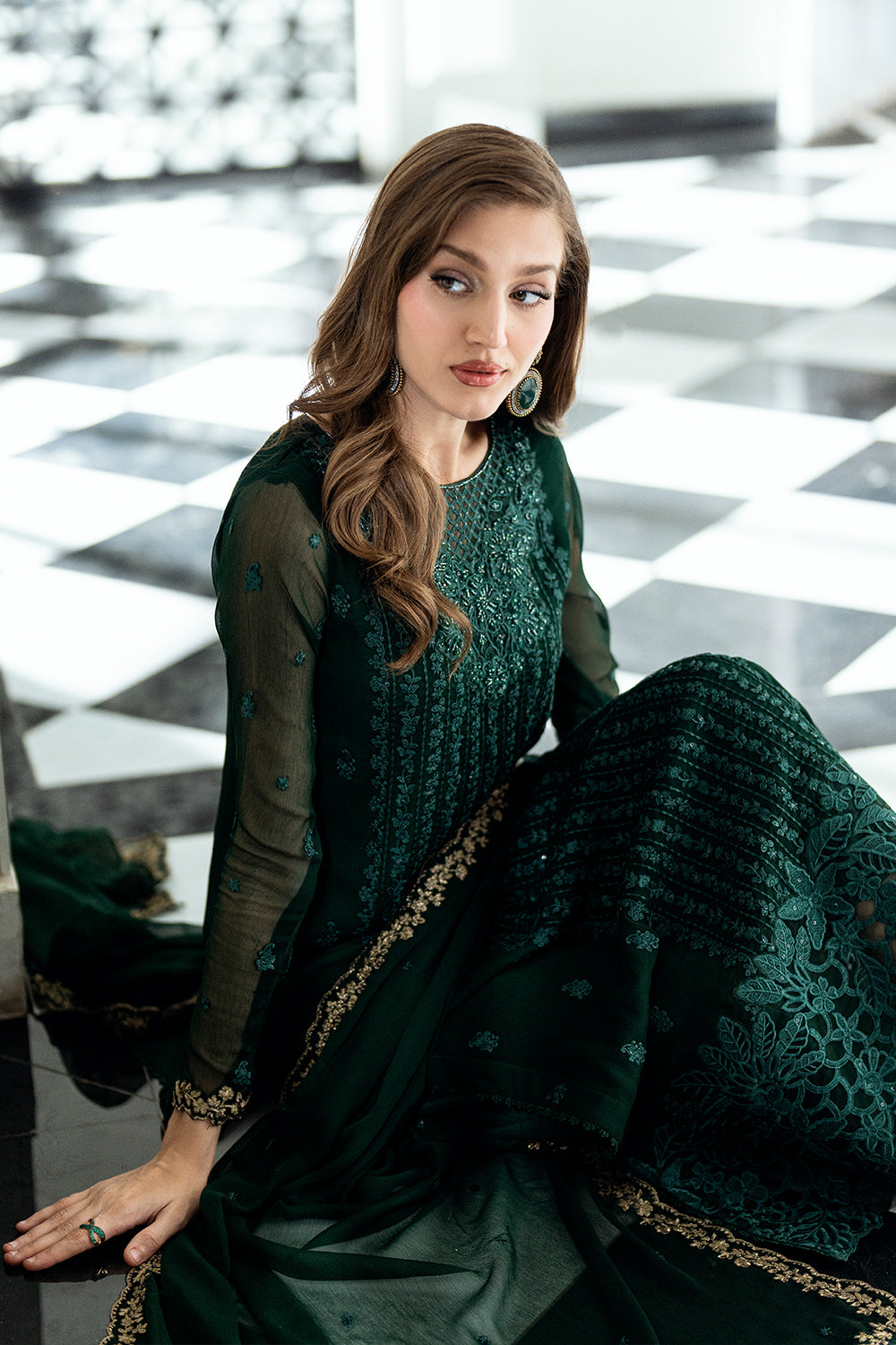 Azure | Ensembles | Emerald Whisper - Pakistani Designer Dress - by Azure - Type : Ladies Clothes - 100% Original at Saira Sultan