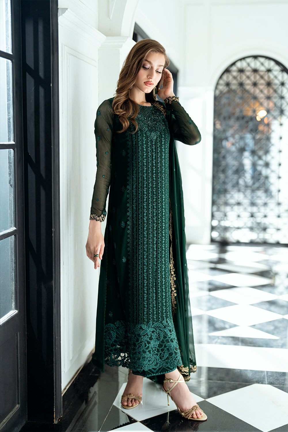 Azure | Ensembles | Emerald Whisper - Pakistani Designer Dress - by Azure - Type : Ladies Clothes - 100% Original at Saira Sultan