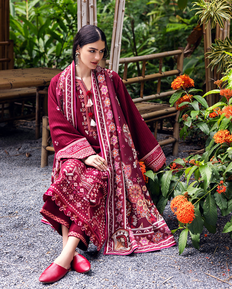 Mushq | Hemline Karandi | Emerald Glimmer by Mushq - Designer Dress - Type : Ladies Clothes - Available at Saira Sultan - 100% Original