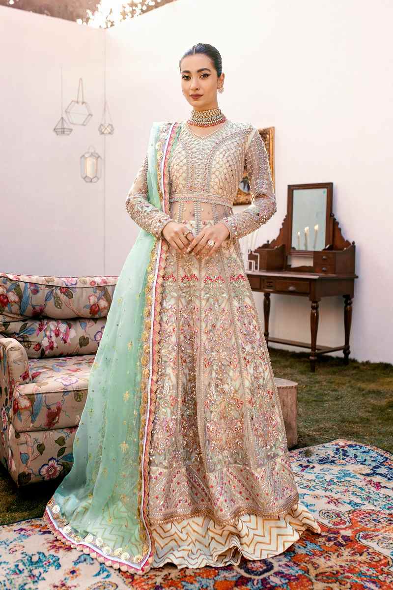 Ezra | Wedding Collection | Sage - Pakistani Designer Dress - by Ezra | Type: Bridal - 100% Original at Saira Sultan