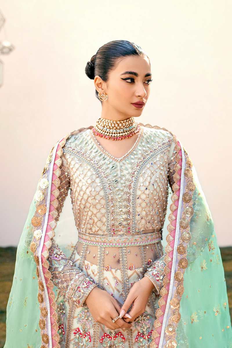 Ezra | Wedding Collection | Sage - Pakistani Designer Dress - by Ezra | Type: Bridal - 100% Original at Saira Sultan
