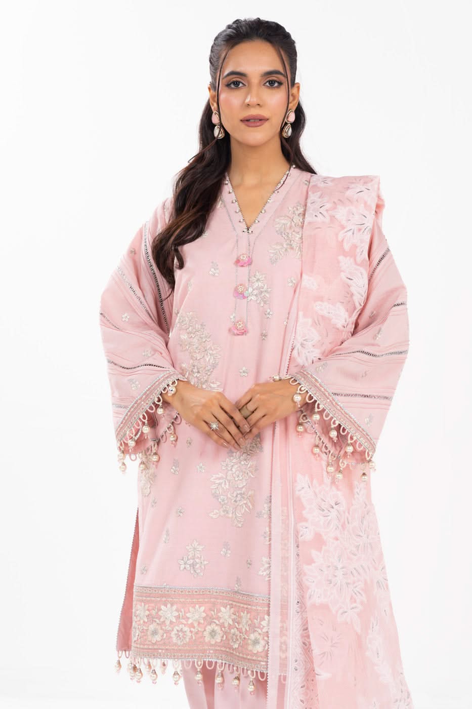 AlKaram | Festive Summer 25 | FC-13F-25-Baby Pink M Baby Pink Lawn