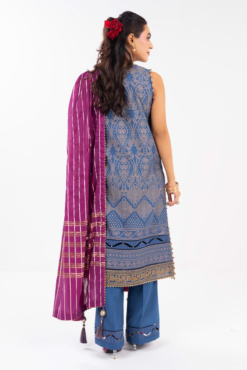 AlKaram | Festive Summer 25 | FC-34N-25-Persian Blue S Persion Blue Cambric