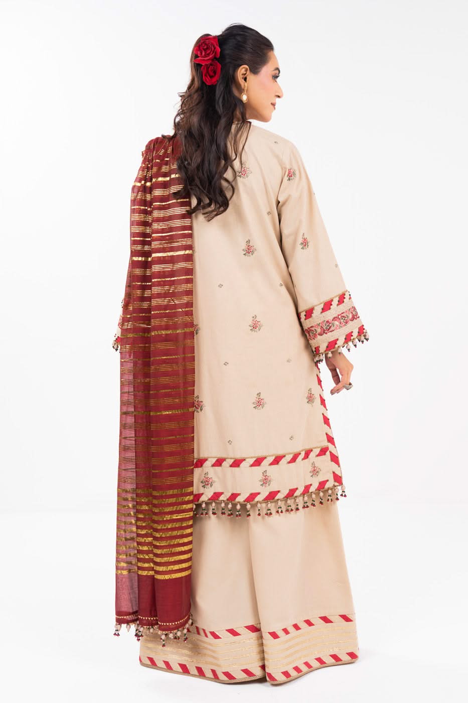 AlKaram | Festive Summer 25 | FC-35N-25-Beige S Beige Cambric
