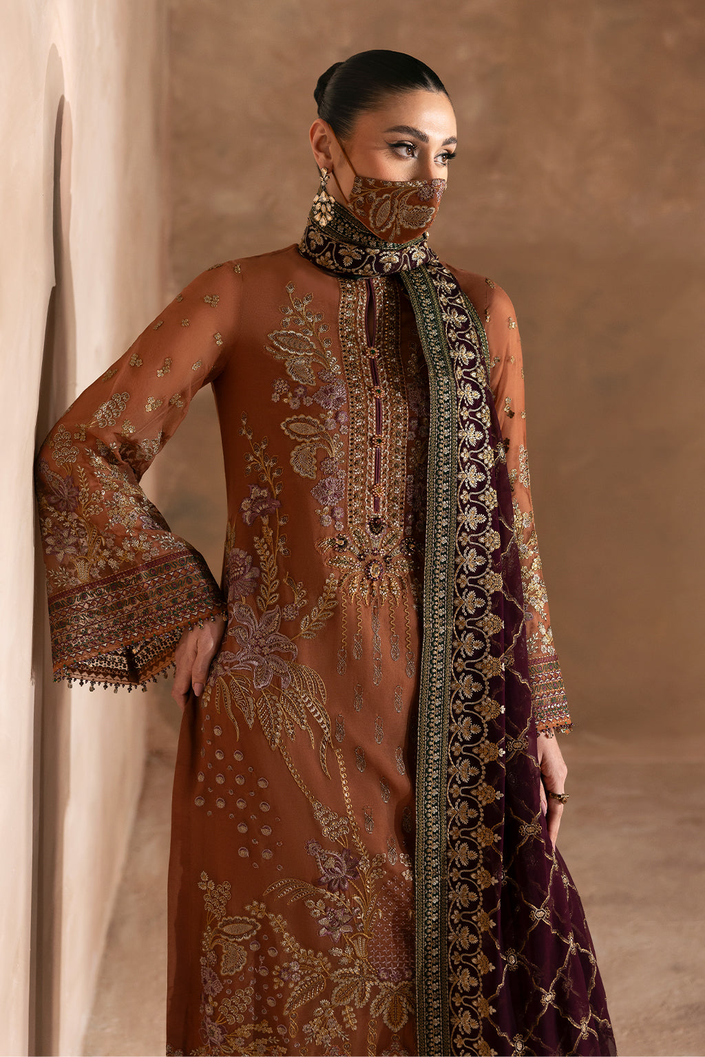 Flossie | Laconic Formals | FE - 904 M Mustard Brown Chiffon
