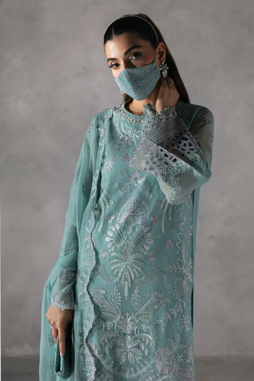 Flossie | Laconic Formals | FE - 905 A S Light Blue Chiffon