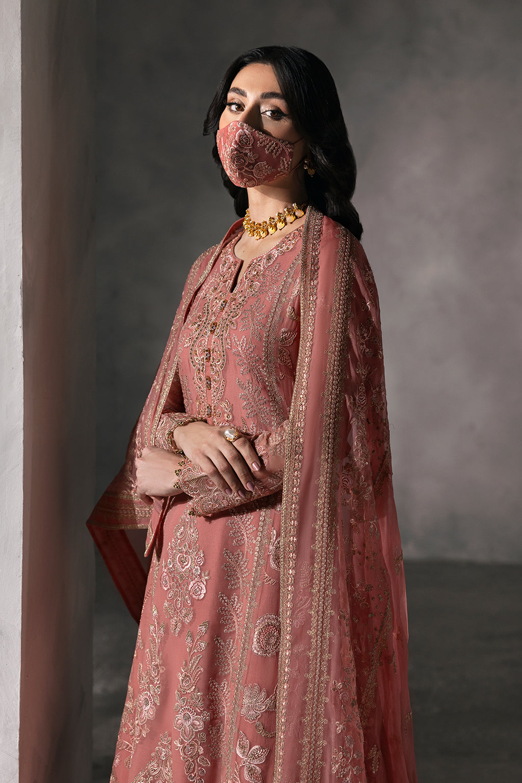Flossie | Laconic Formals | FE - 907 A Custom Size Coral Chiffon