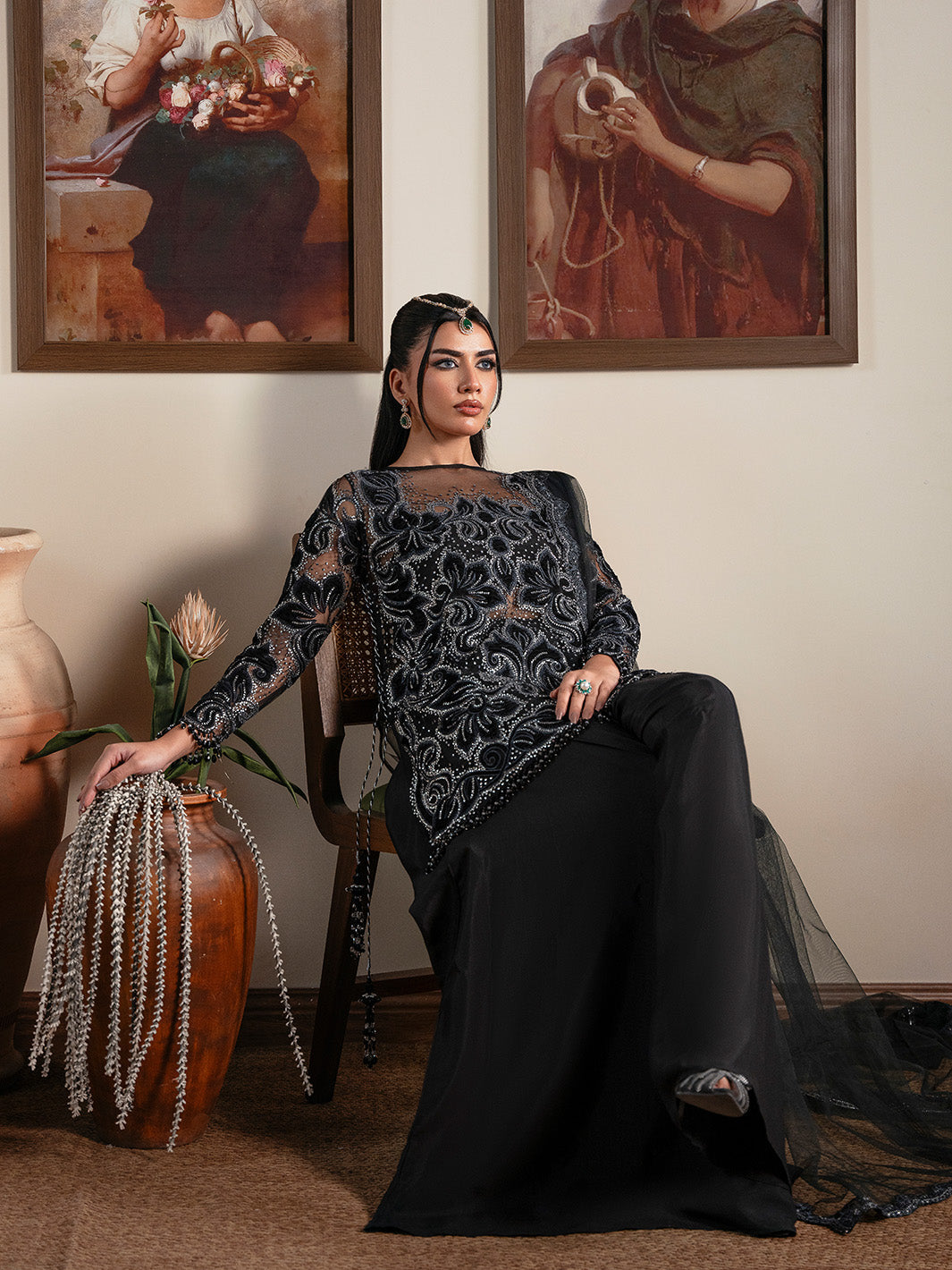 Faiza Faisal | Solene Luxury Velvets | NOIR by Faiza Faisal - Designer Dress - Type : Ladies Clothes - Available at Saira Sultan - 100% Original