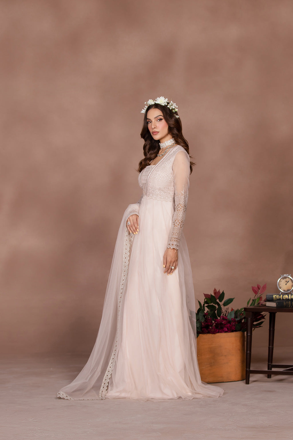 Flossie | Studio RTW | ROSE COLORED XS Ivory Organza