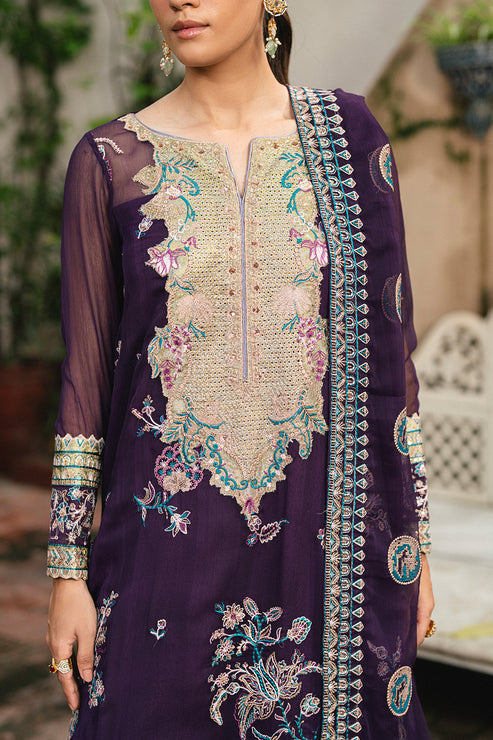 Maryum N Maria | Gulnaar Formals | 3 Piece Embroidered Chiffon POLINA - FSU5650 - Pakistani Designer Dress - by Maryum N Maria - Type : Ladies Clothes - 100% Original at Saira Sultan