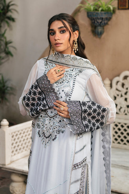 Maryum N Maria | Gulnaar Formals | 3 Piece Embroidered Chiffon LILIYA - FSU5657 - Pakistani Designer Dress - by Maryum N Maria - Type : Ladies Clothes - 100% Original at Saira Sultan