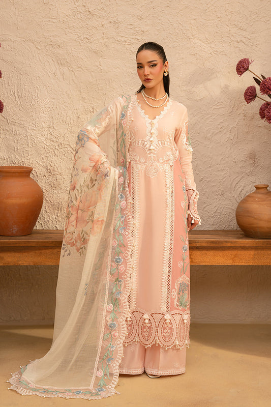 Saira Rizwan | Luxury Lawn 25 | FREYA-SRL25-09 XS Lawn Pale Peach