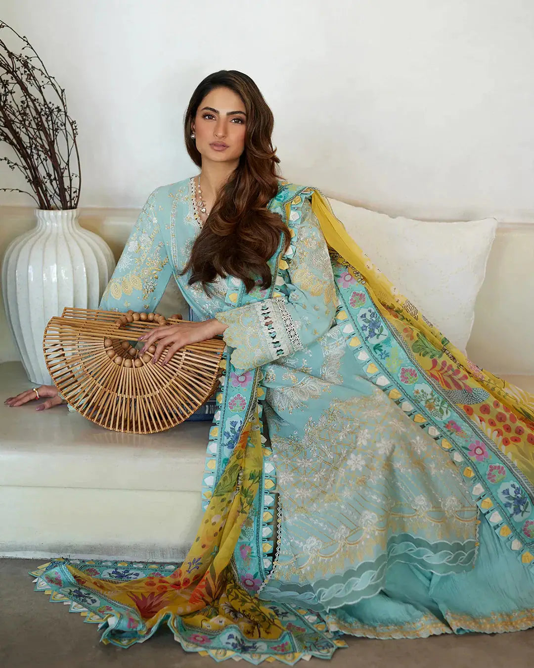 Faiza Saqlain | Liliana Luxury Lawn 24 | Galina - Pakistani Designer Dress - by Faiza Saqlain | Type: Luxury - 100% Original at Saira Sultan