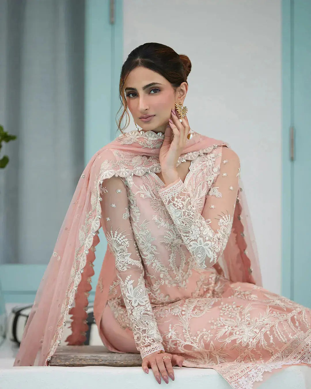 Faiza Saqlain | Liliana Luxury Lawn 24 | Valetta - Pakistani Designer Dress - by Faiza Saqlain | Type: Luxury - 100% Original at Saira Sultan