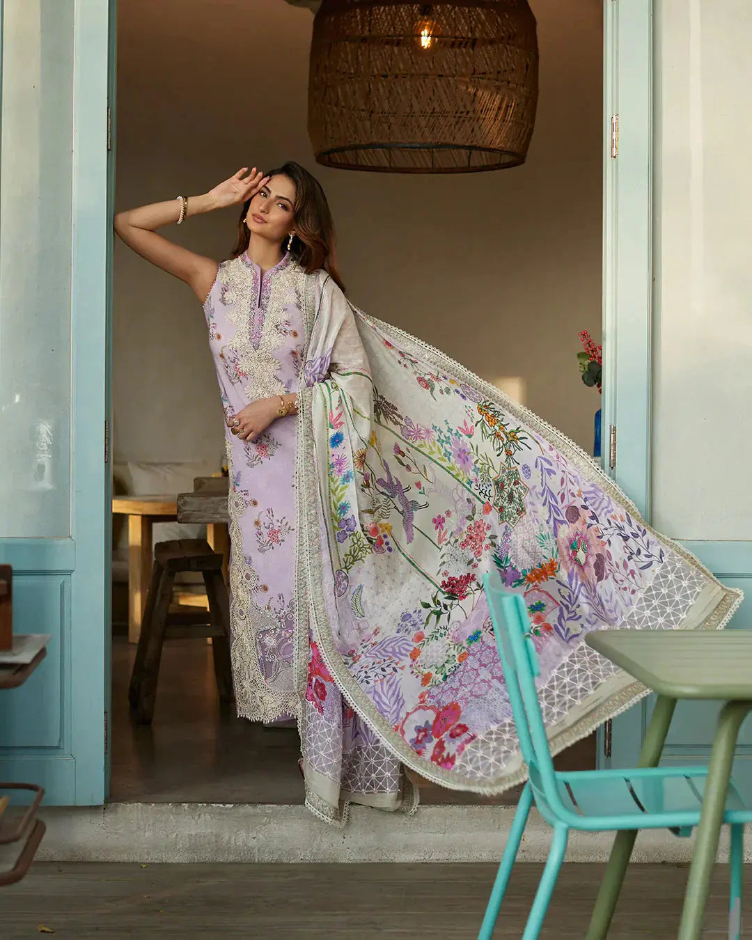 Faiza Saqlain | Liliana Luxury Lawn 24 | Nazeli - Pakistani Designer Dress - by Faiza Saqlain | Type: Luxury - 100% Original at Saira Sultan
