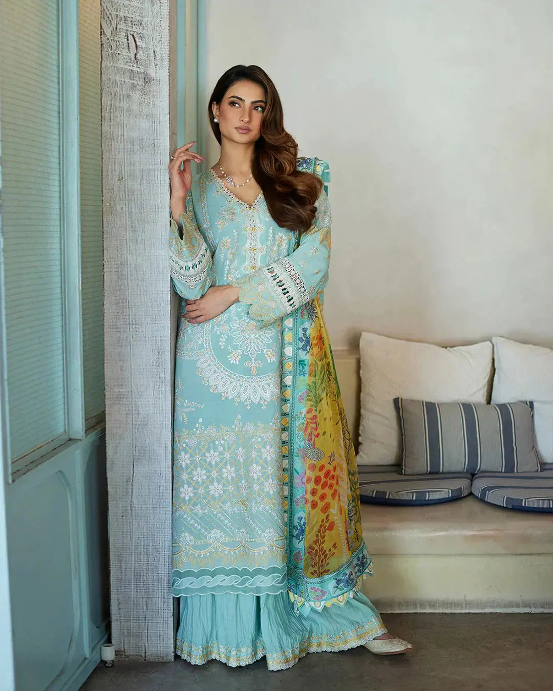 Faiza Saqlain | Liliana Luxury Lawn 24 | Galina - Pakistani Designer Dress - by Faiza Saqlain | Type: Luxury - 100% Original at Saira Sultan