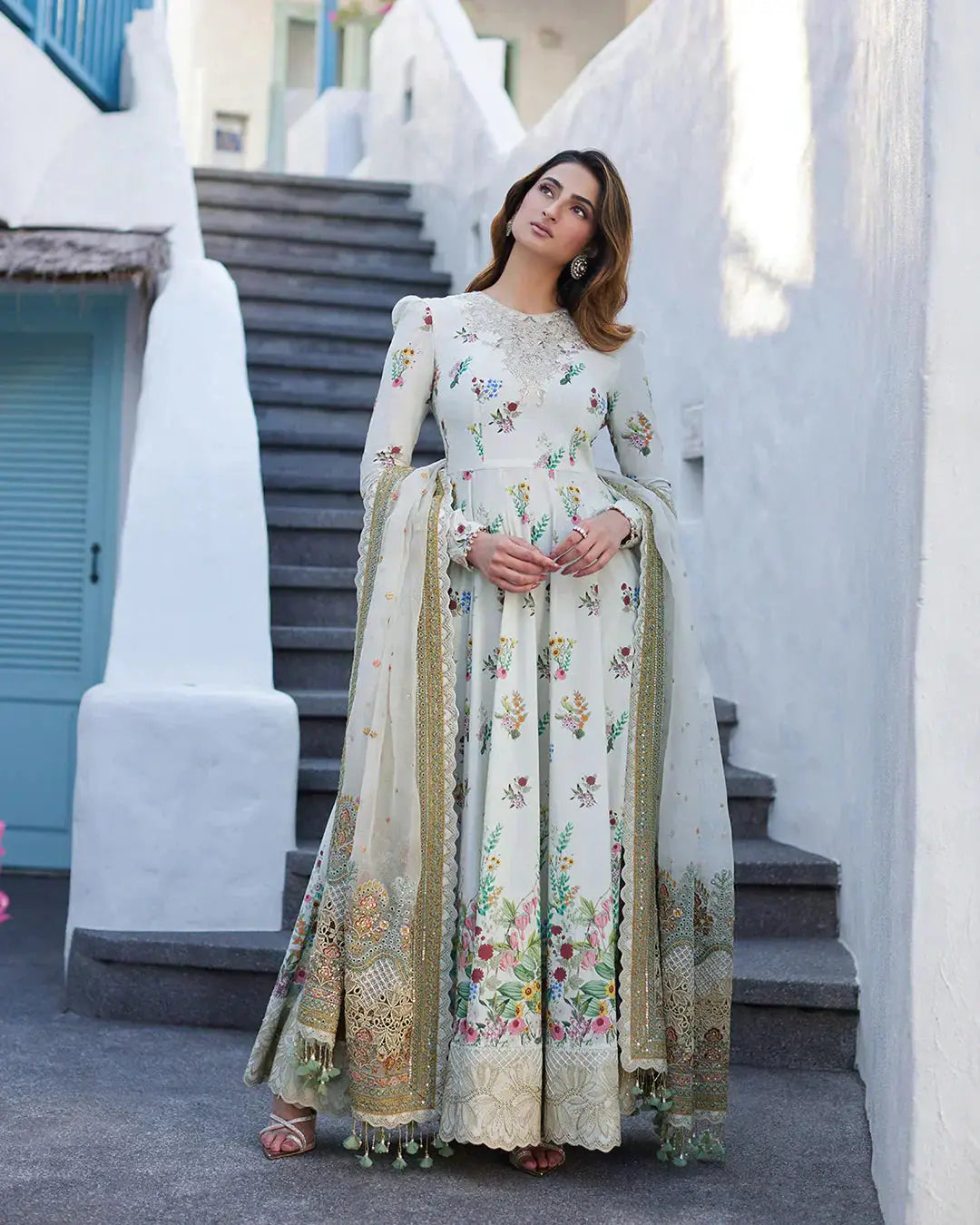 Faiza Saqlain | Liliana Luxury Lawn 24 | Avelina - Pakistani Designer Dress - by Faiza Saqlain | Type: Luxury - 100% Original at Saira Sultan