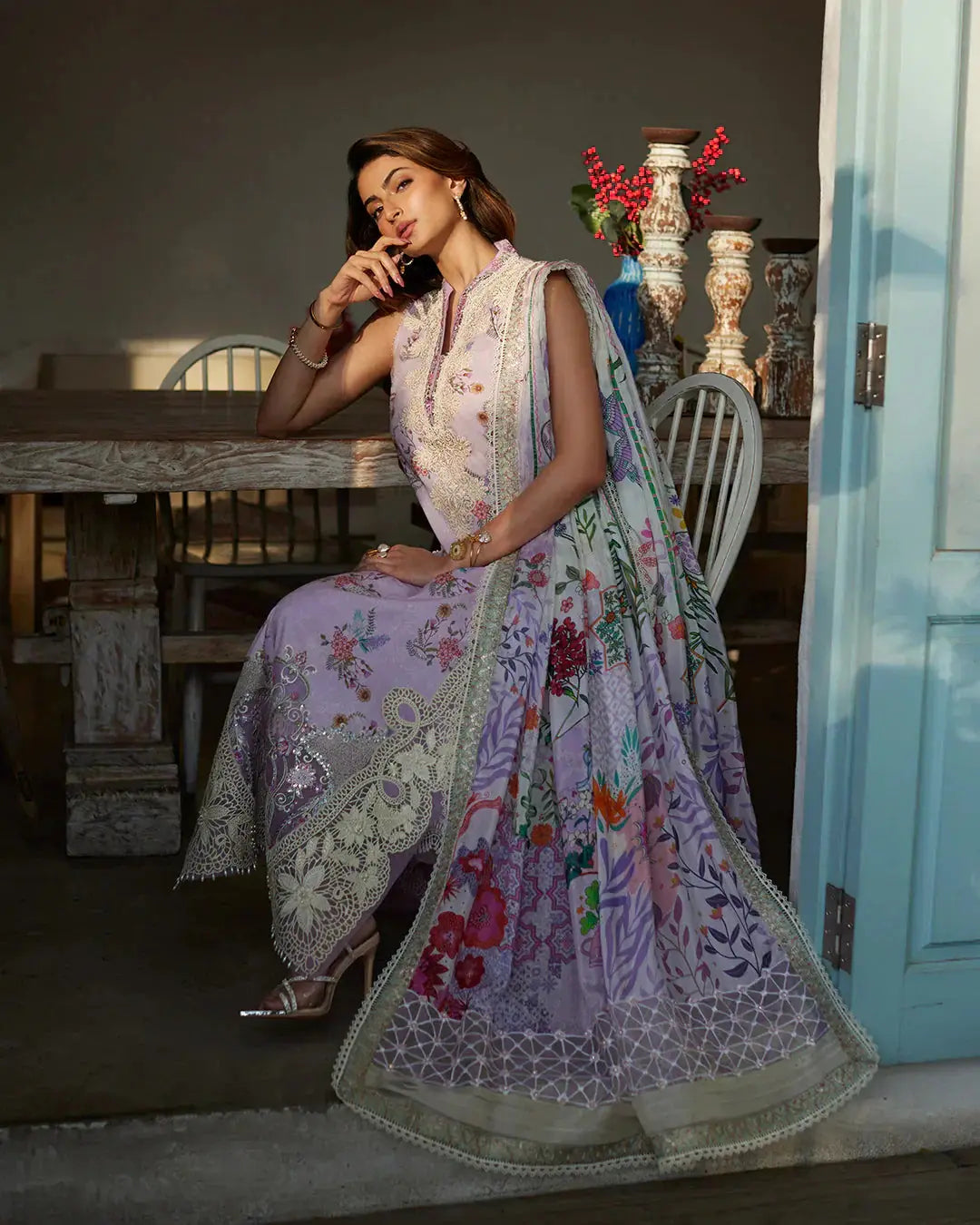 Faiza Saqlain | Liliana Luxury Lawn 24 | Nazeli - Pakistani Designer Dress - by Faiza Saqlain | Type: Luxury - 100% Original at Saira Sultan