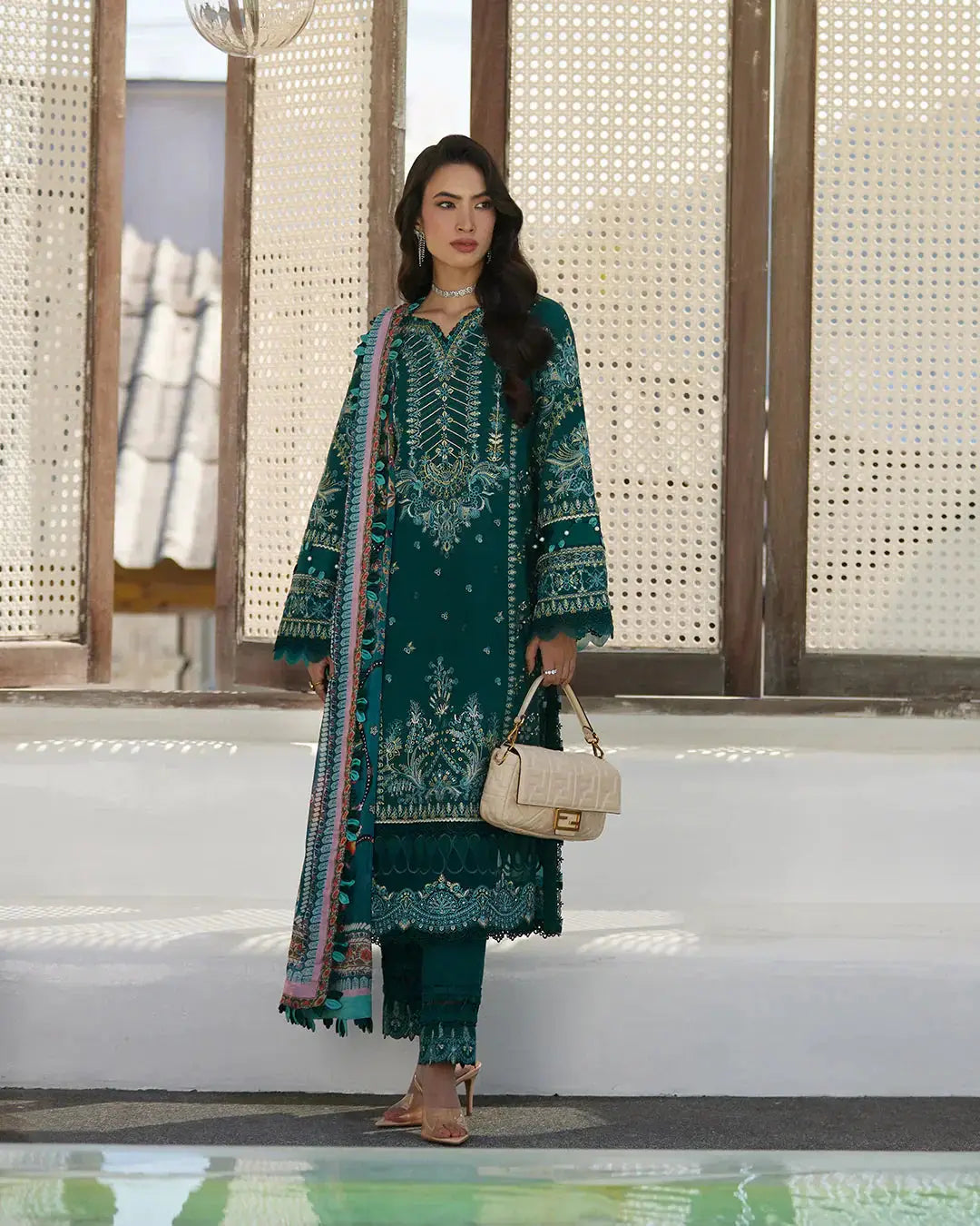 Faiza Saqlain | Liliana Luxury Lawn 24 | Milena - Pakistani Designer Dress - by Faiza Saqlain | Type: Luxury - 100% Original at Saira Sultan