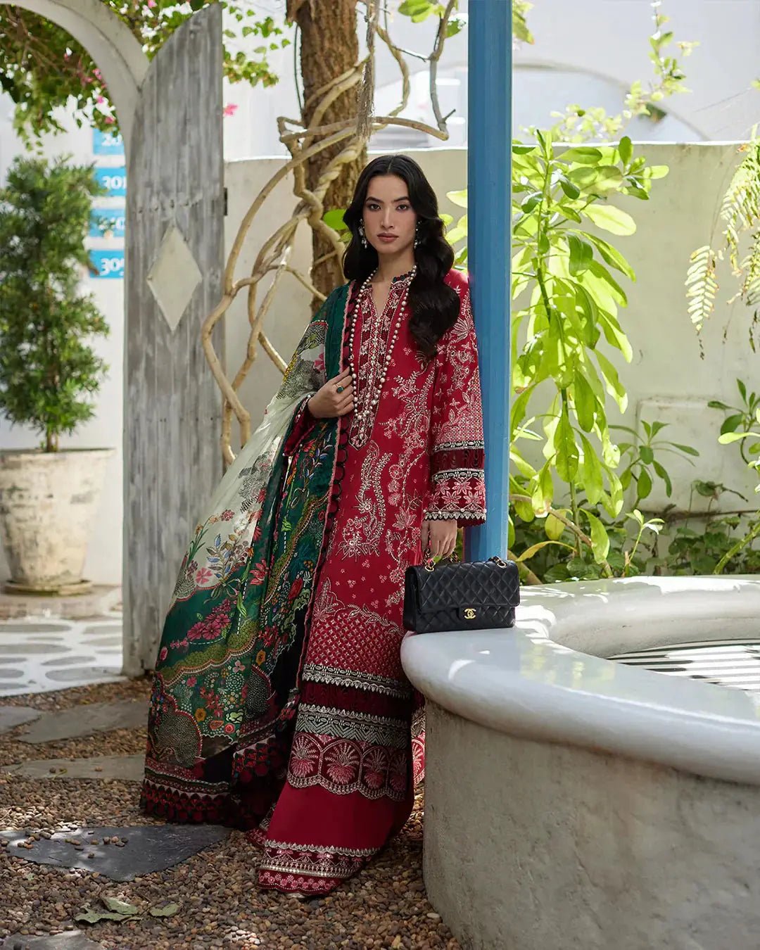Faiza Saqlain | Liliana Luxury Lawn 24 | Sivana - Pakistani Designer Dress - by Faiza Saqlain | Type: Luxury - 100% Original at Saira Sultan