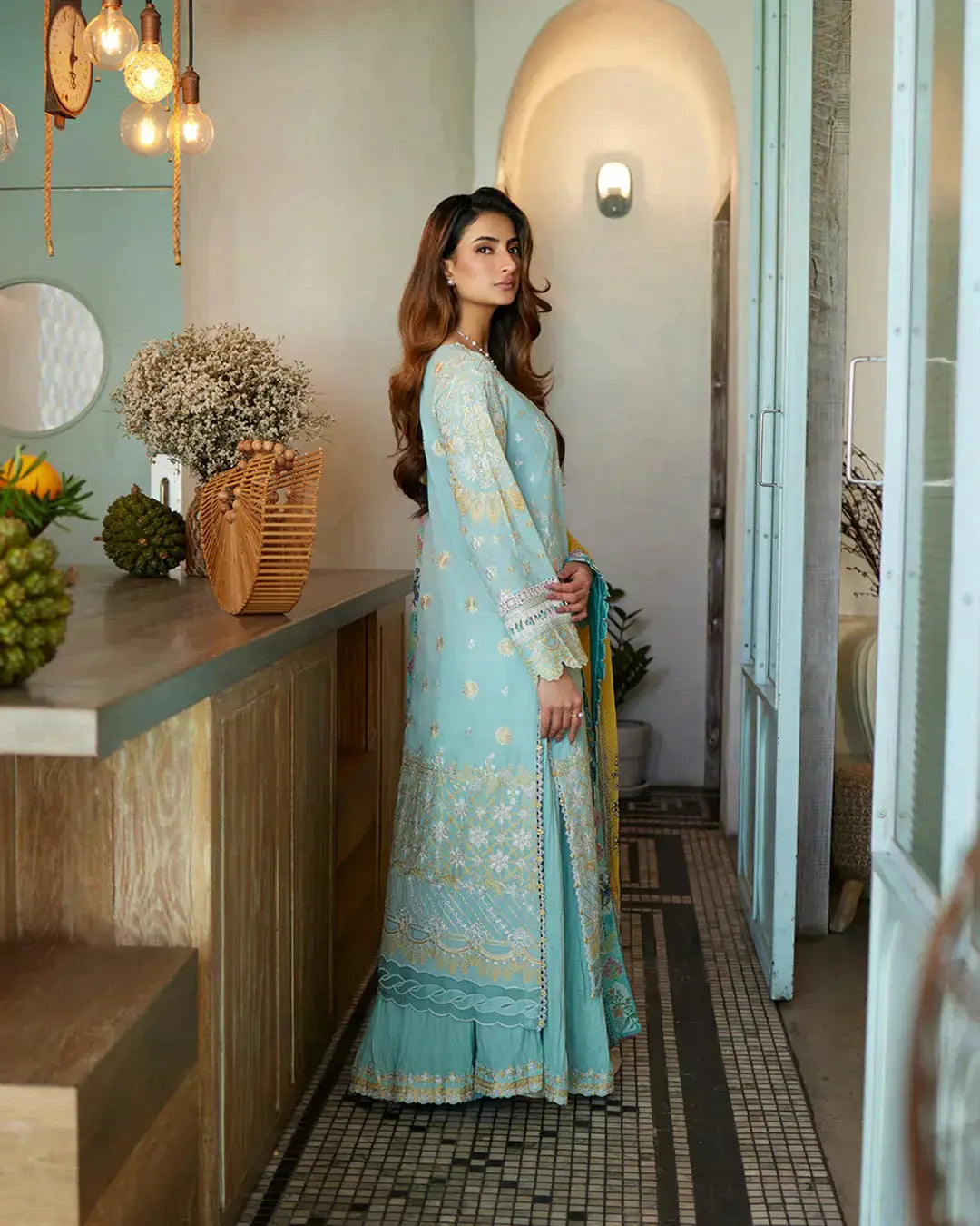 Faiza Saqlain | Liliana Luxury Lawn 24 | Galina - Pakistani Designer Dress - by Faiza Saqlain | Type: Luxury - 100% Original at Saira Sultan