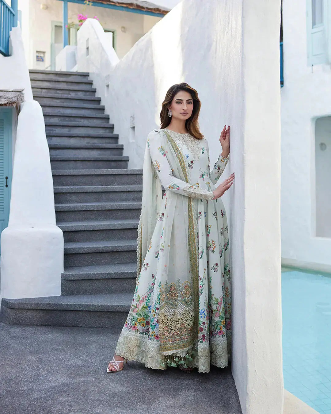 Faiza Saqlain | Liliana Luxury Lawn 24 | Avelina - Pakistani Designer Dress - by Faiza Saqlain | Type: Luxury - 100% Original at Saira Sultan