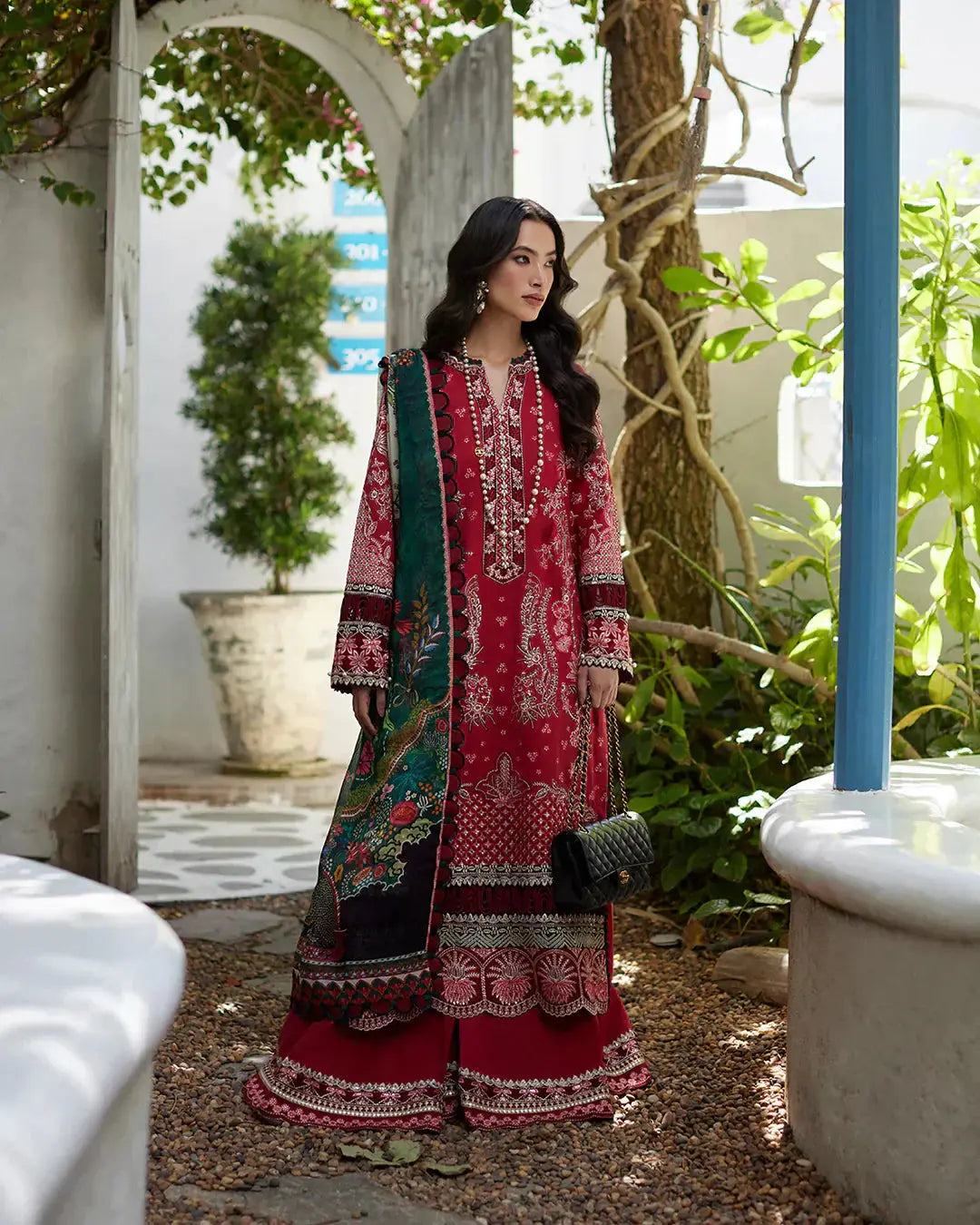 Faiza Saqlain | Liliana Luxury Lawn 24 | Sivana - Pakistani Designer Dress - by Faiza Saqlain | Type: Luxury - 100% Original at Saira Sultan