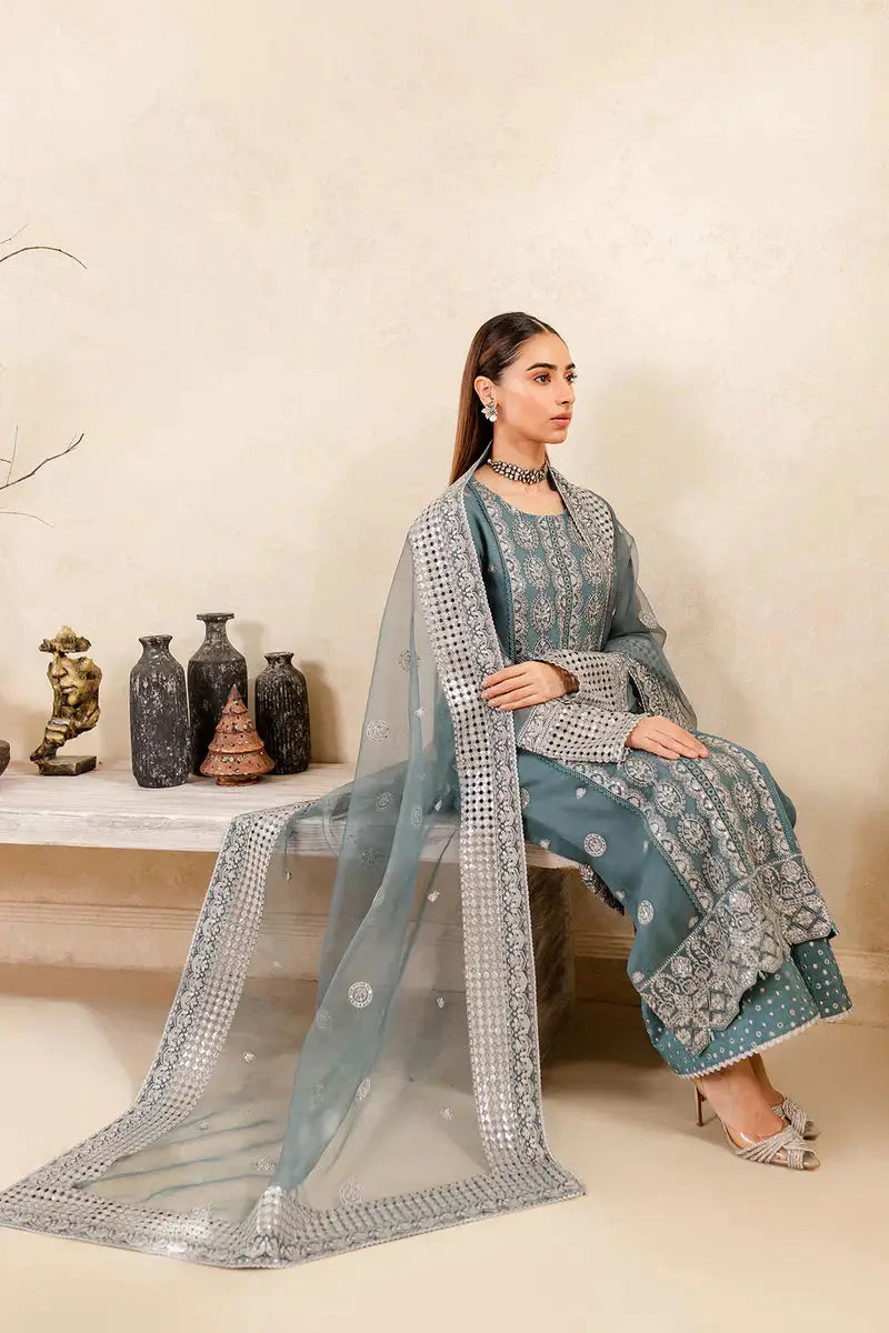 Farasha | Ritizer Festive Formals | Aqua Flora - Pakistani Designer Dress - by Farasha | Type: Formal - 100% Original at Saira Sultan