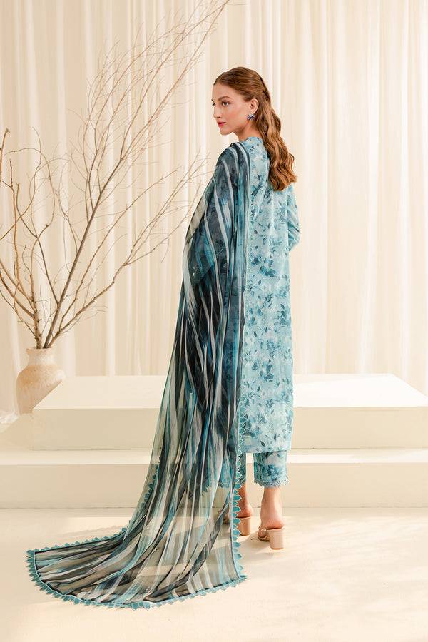 Farasha | Printed Essentials | AQUA BERYL - Pakistani Designer Dress - by Farasha | Type: Luxury - 100% Original at Saira Sultan