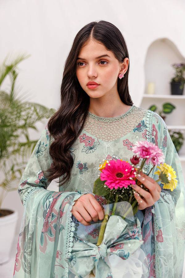 Farasha | Printed Essentials | MINT BREEZE - Pakistani Designer Dress - by Farasha | Type: Luxury - 100% Original at Saira Sultan