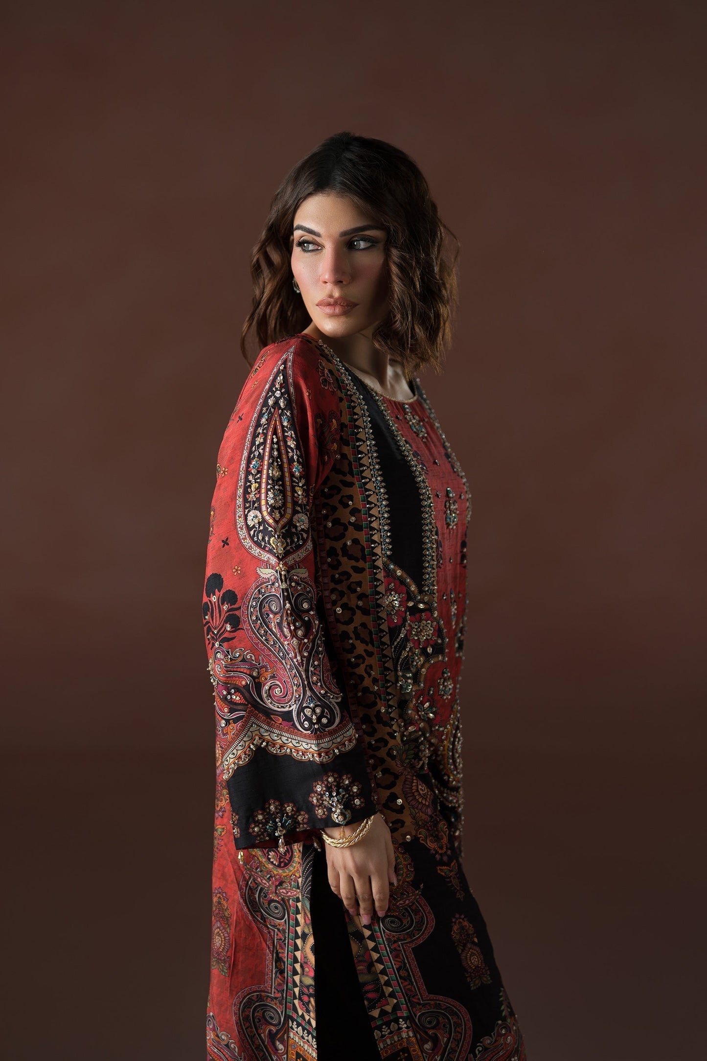 Ammara Khan | Flo 25 | (D-02) M Black Raw Silk