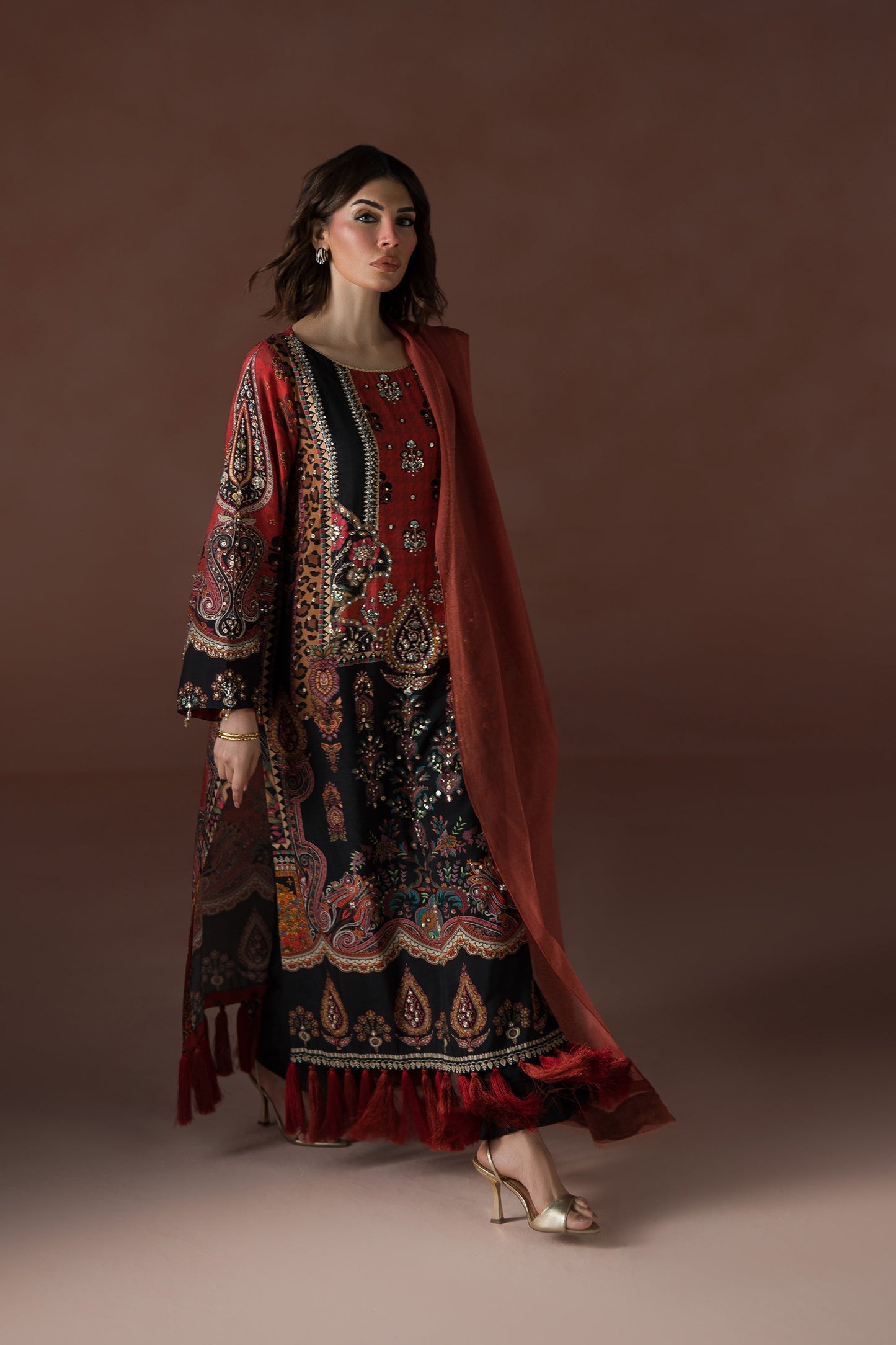 Ammara Khan | Flo 25 | (D-02) L Black Raw Silk