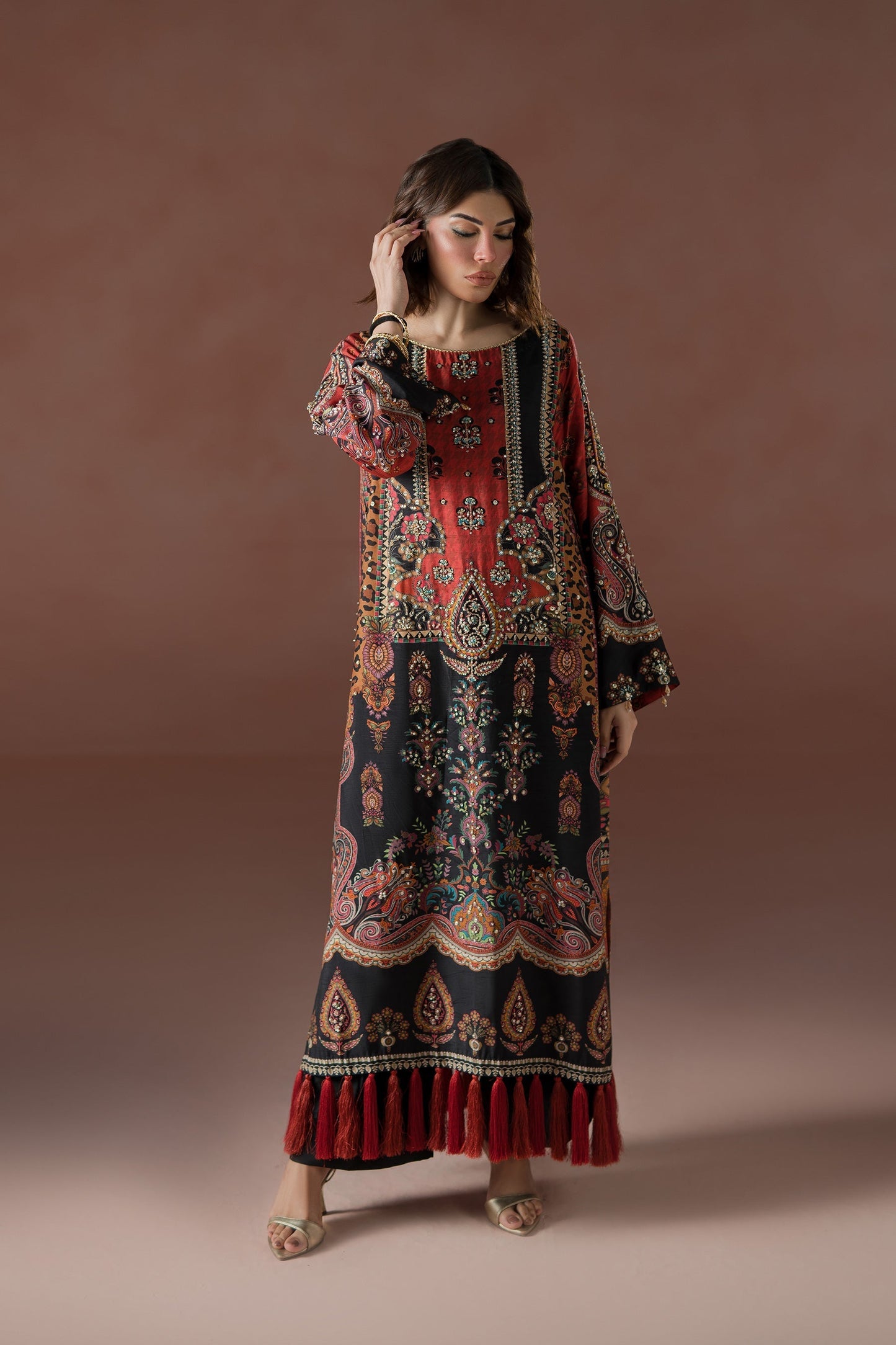 Ammara Khan | Flo 25 | (D-02) XS Black Raw Silk